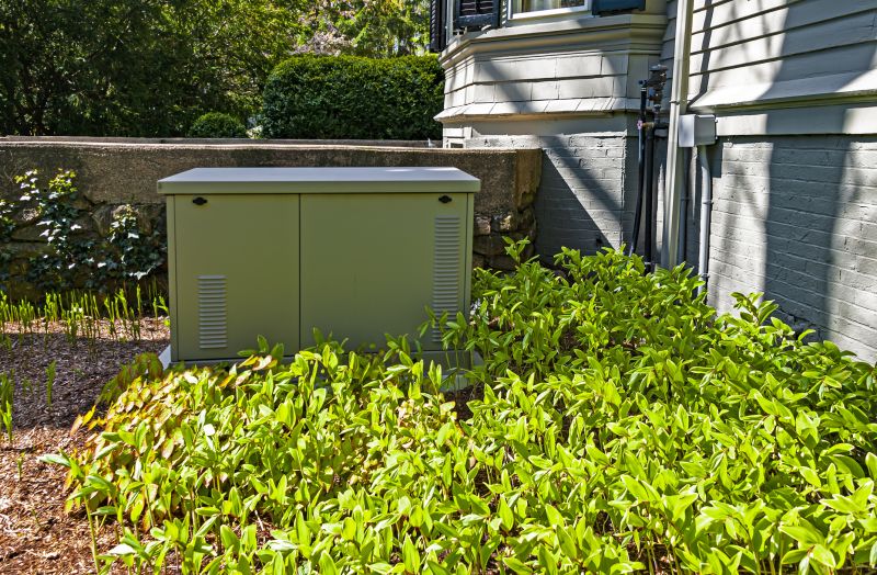 Residential Backup Generator in a Backyard